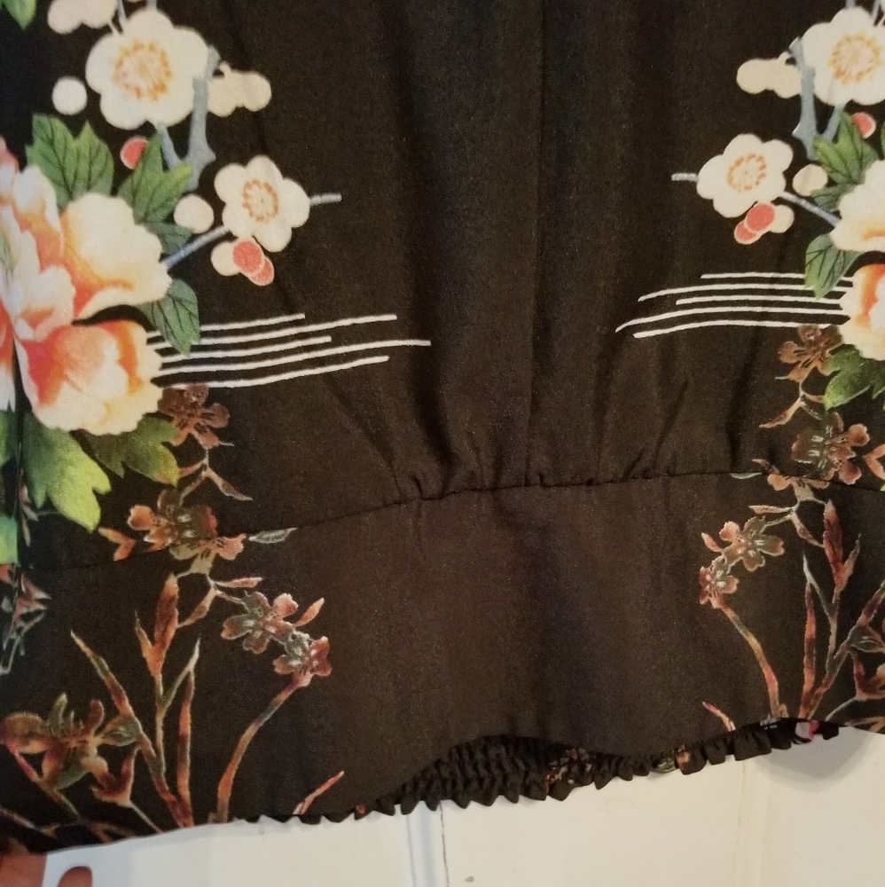 New York & Company Floral Kimono Sleeve Blouse - Picture 2 of 5